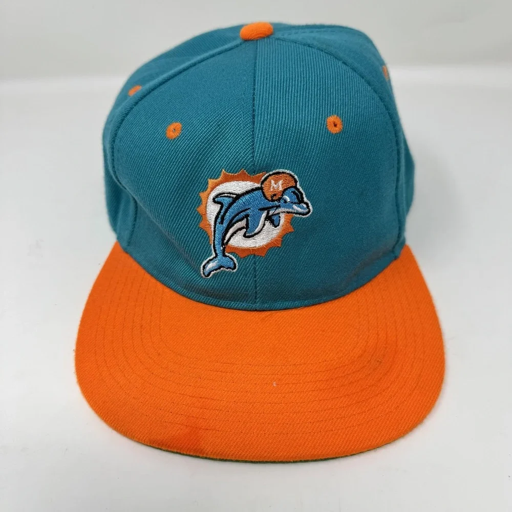 Miami Dolphins Hat Cap Snap Back Teal Orange NFL Football Throwback Old Logo